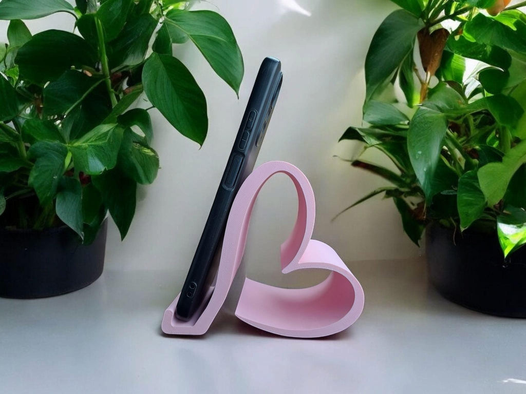 Heart Shaped Phone Holder: Minimalist Desk Mount