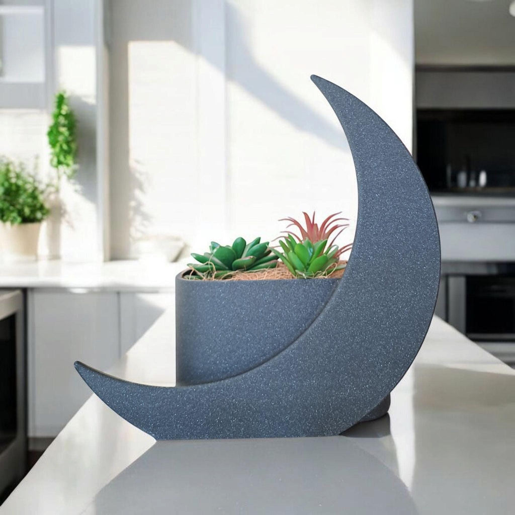 Moonlit Reverie Crescent Planter & Vase Set | Modern Home Decor | Celestial Design