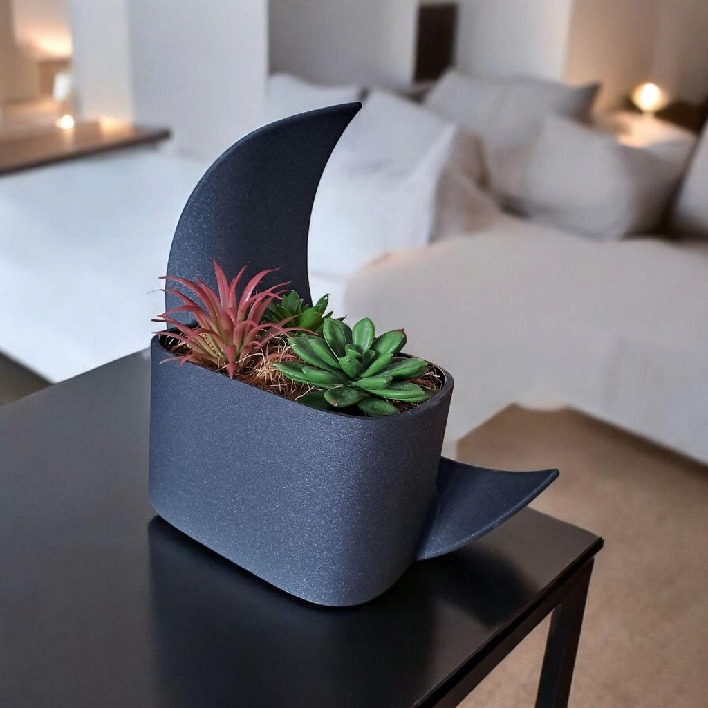 Moonlit Reverie Crescent Planter & Vase Set | Modern Home Decor | Celestial Design