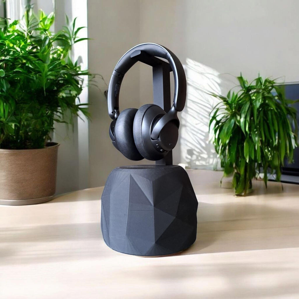 TheRock – A Headphone Stand that's Low-Poly, High-Style, and Built Like a Tank Headphone Holder by DeltaPrints