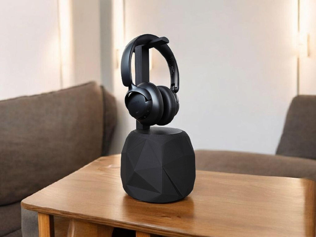 TheRock – A Headphone Stand that's Low-Poly, High-Style, and Built Like a Tank Headphone Holder by DeltaPrints