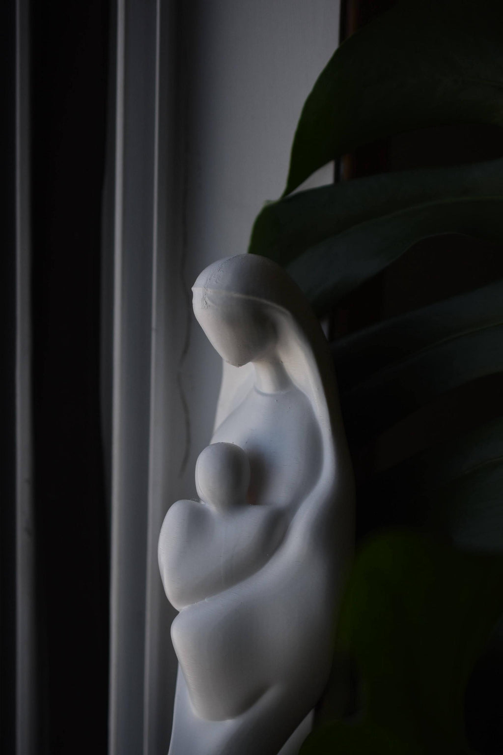 3D Printed Mary and Child Statue: Modern Religious Decor (15 inch Tall)