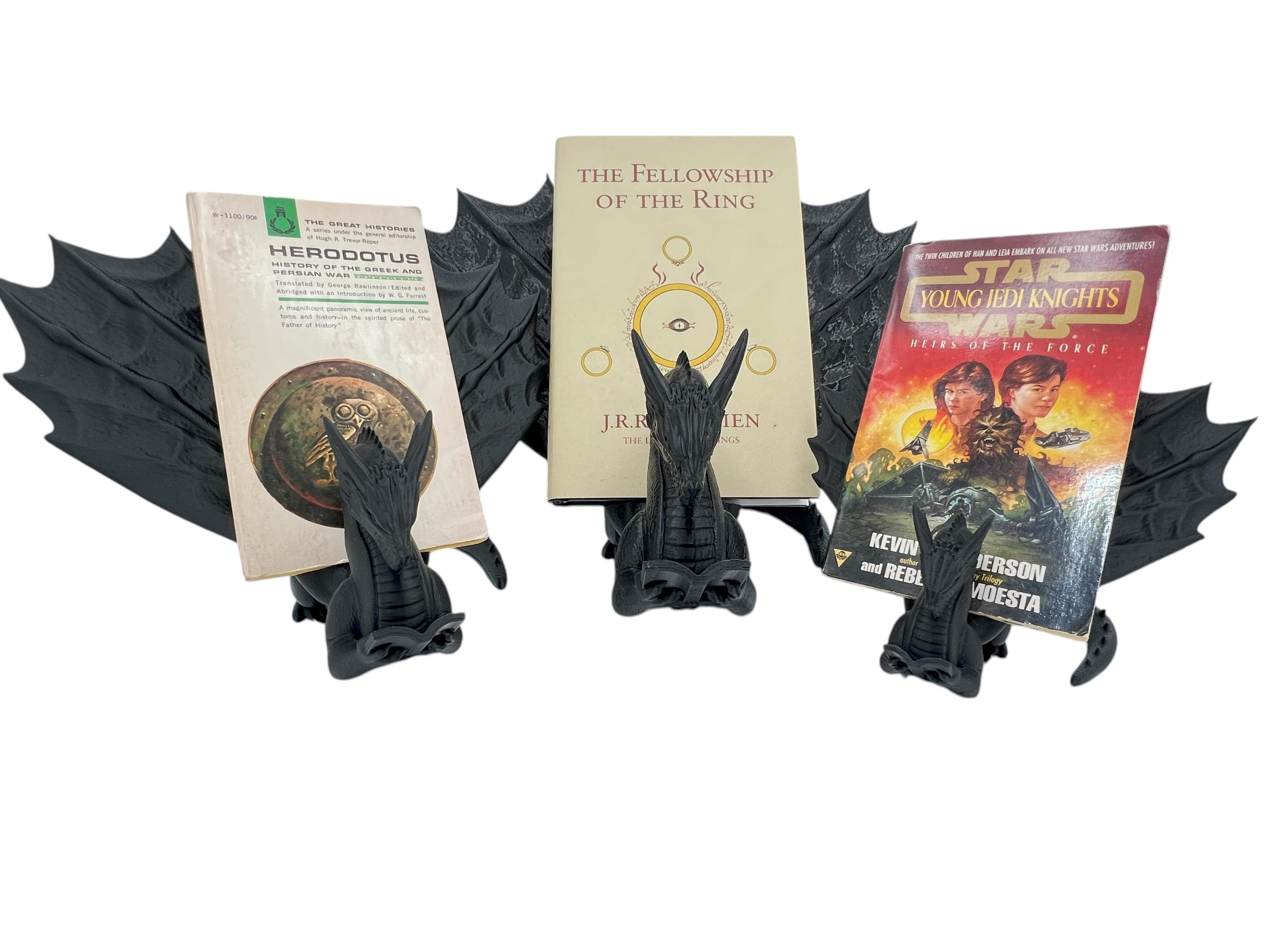 Dragon Reading Sculpture: Bookish PETG Dragon for Book Lovers