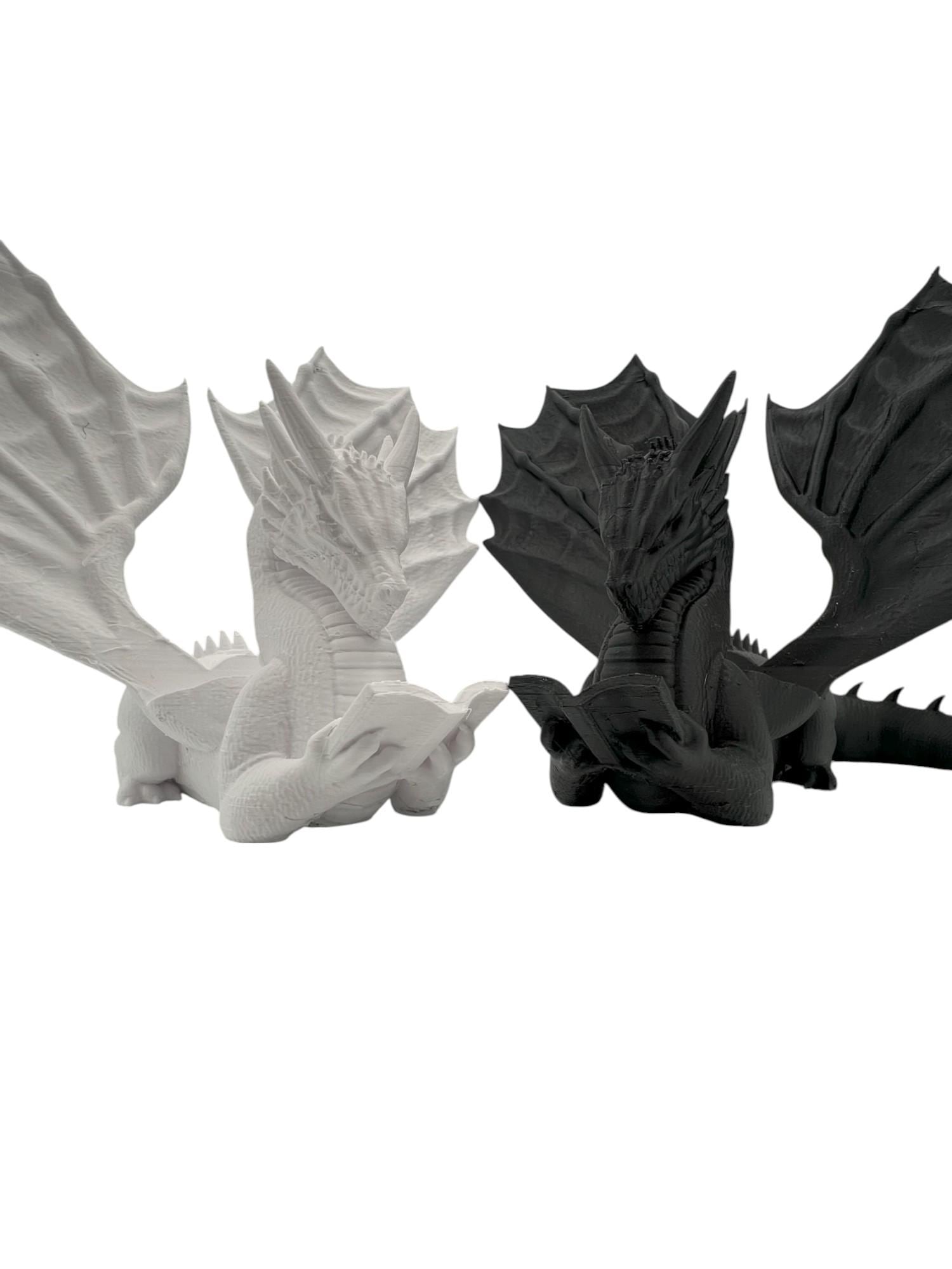 Dragon Reading Sculpture: Bookish PETG Dragon for Book Lovers