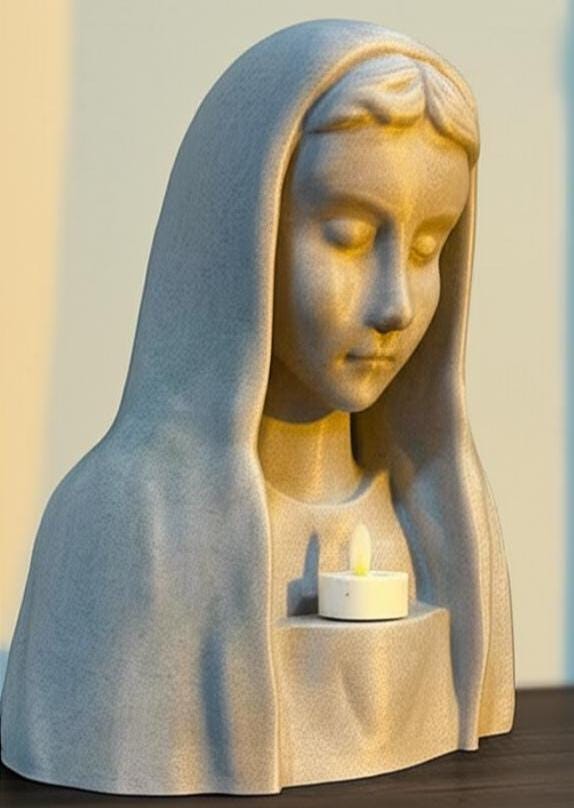 Virgin Mary Praying Statue Rosary Holder  for Prayer Corner or Interior Decor