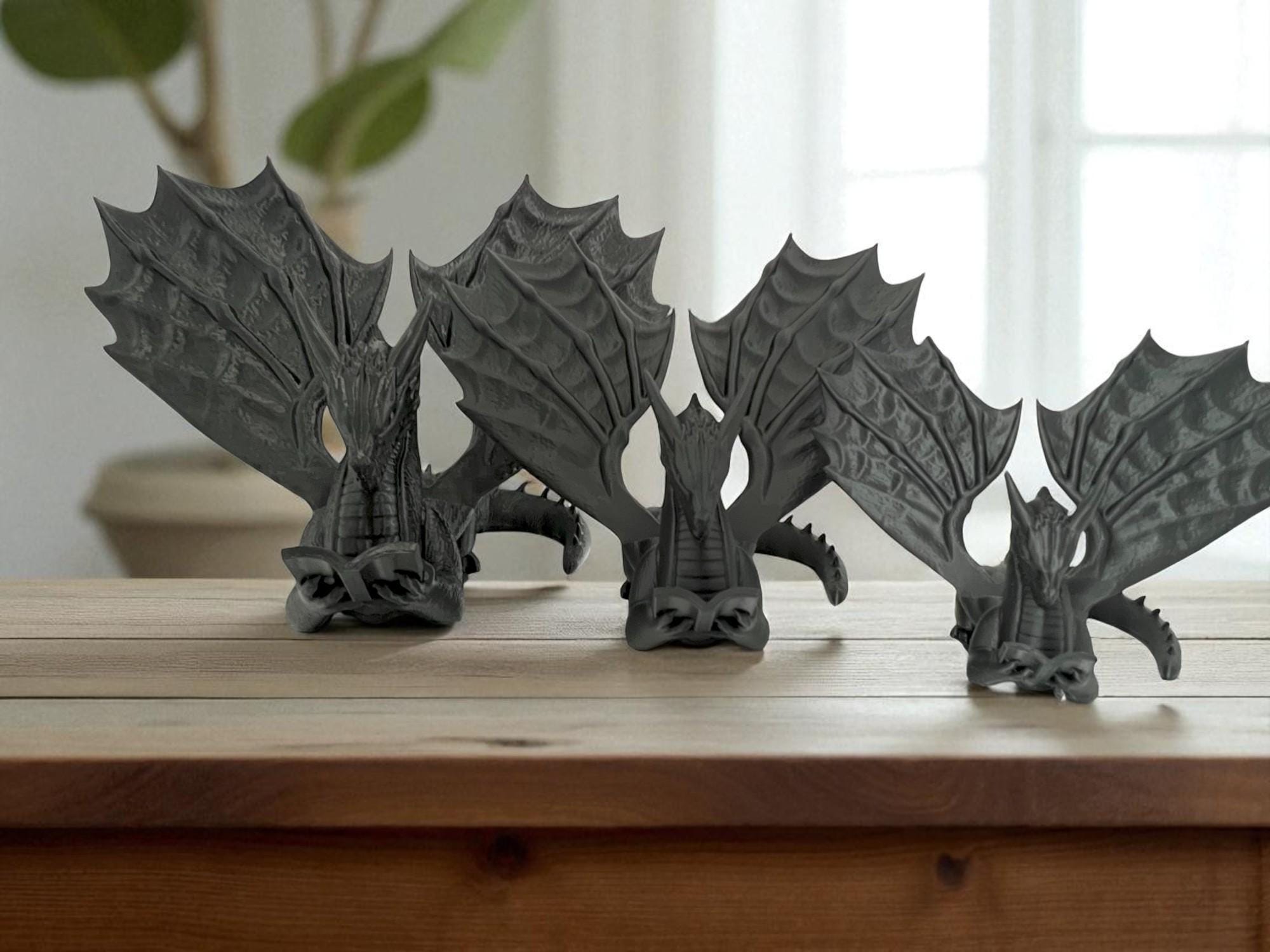 Dragon Reading Sculpture: Bookish PETG Dragon for Book Lovers