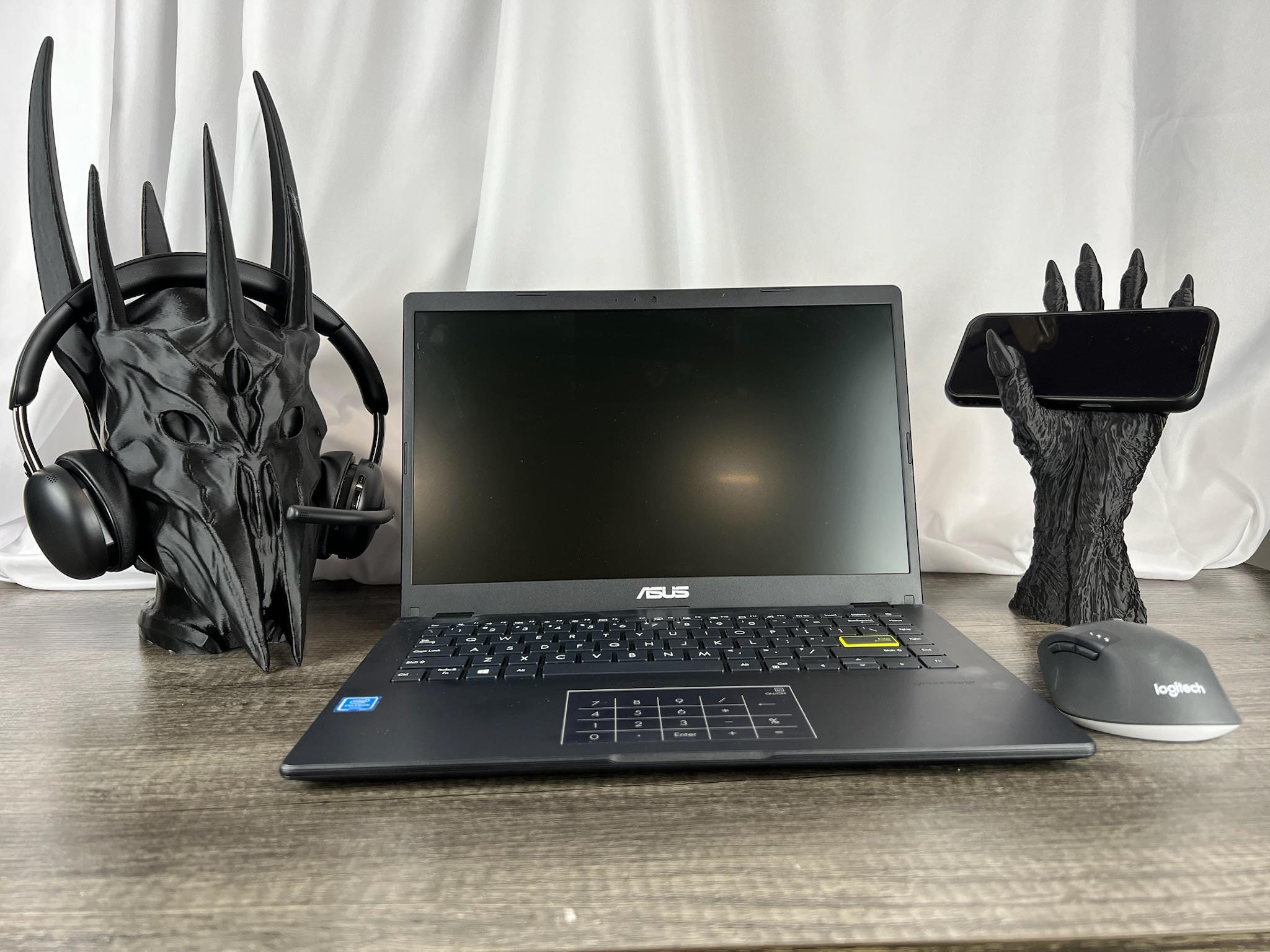 Sauron Headphone Stand: Lord of the Rings Desk Decor (16 Inches Tall)