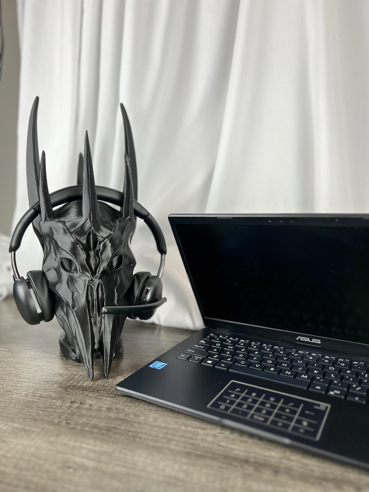 Sauron Headphone Stand: Lord of the Rings Desk Decor (16 Inches Tall)