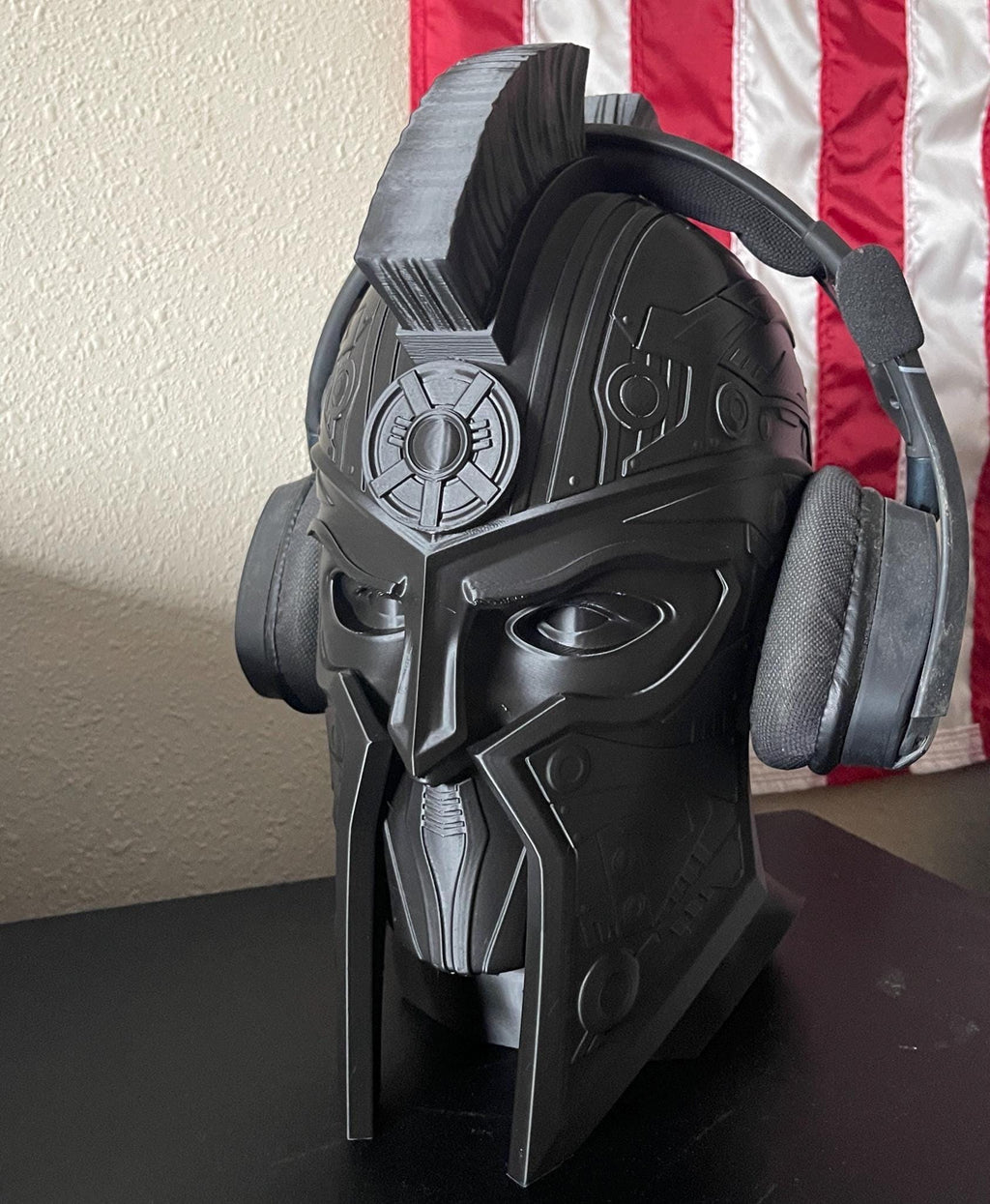 Cyberspartan Headphone Stand: 14" 3D Printed Gamer Headset Holder