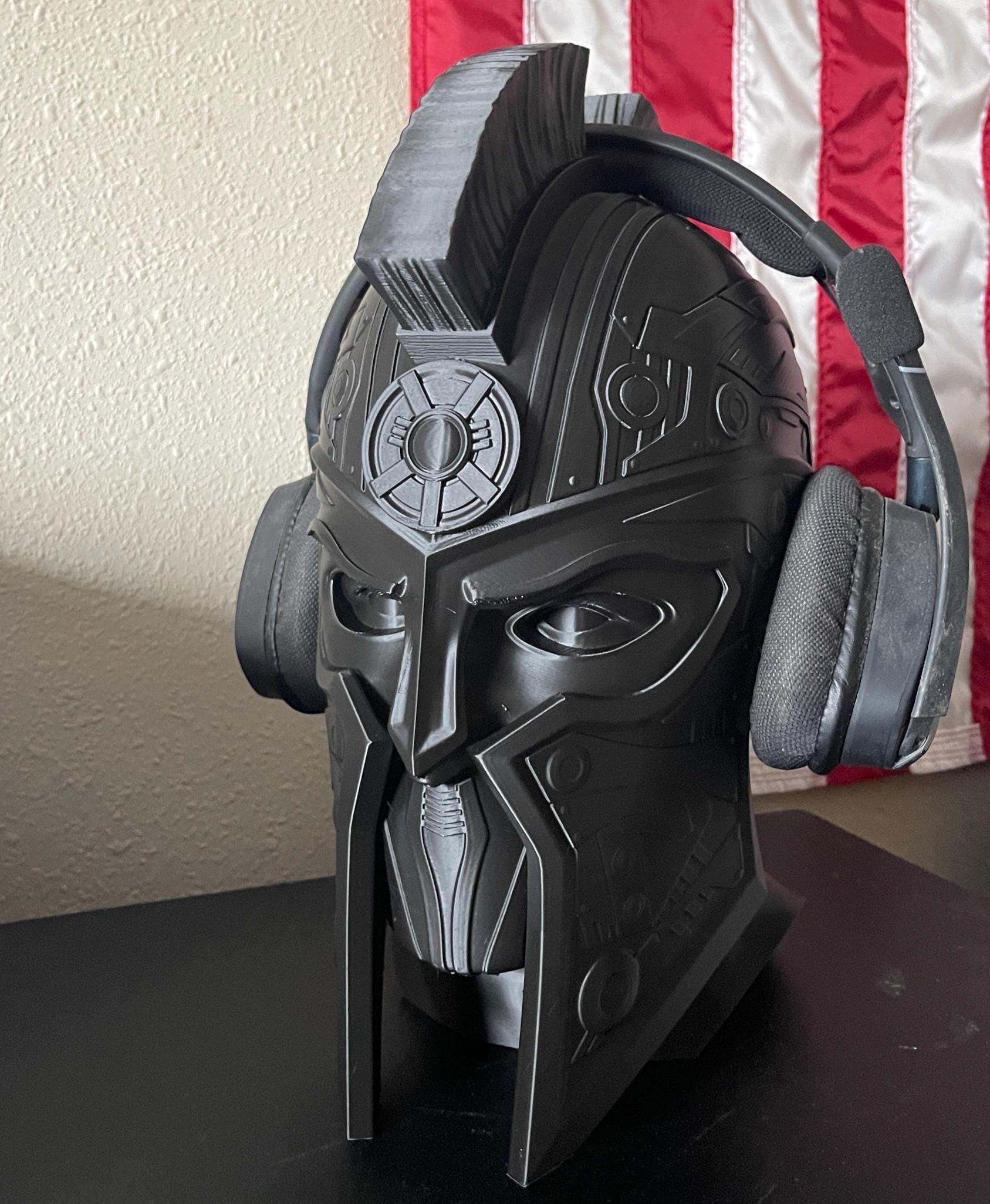 Cyberspartan Headphone Stand: 14" 3D Printed Gamer Headset Holder