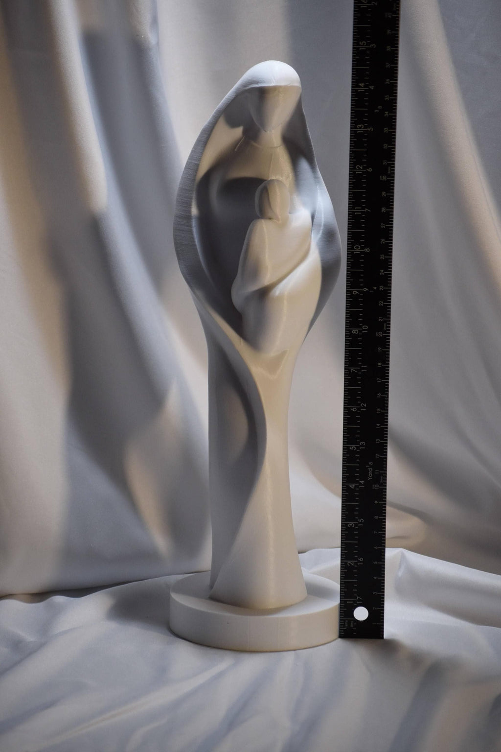 3D Printed Mary and Child Statue: Modern Religious Decor (15 inch Tall)