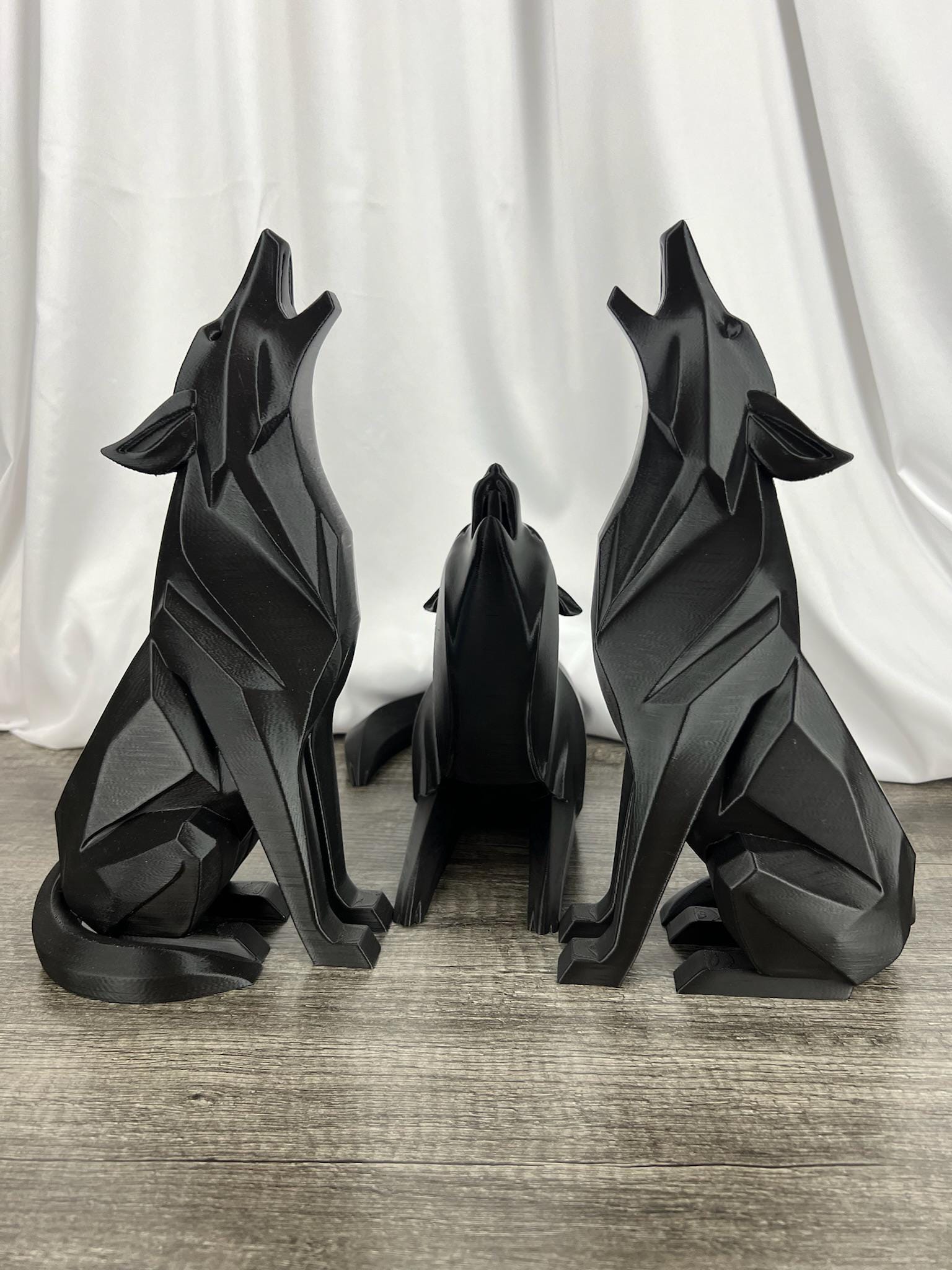Wolves - The Mega Geometric Wolf Statues || 12" Tall Modern Geometric Minimalist Wolf Statue || Multiple Versions Available