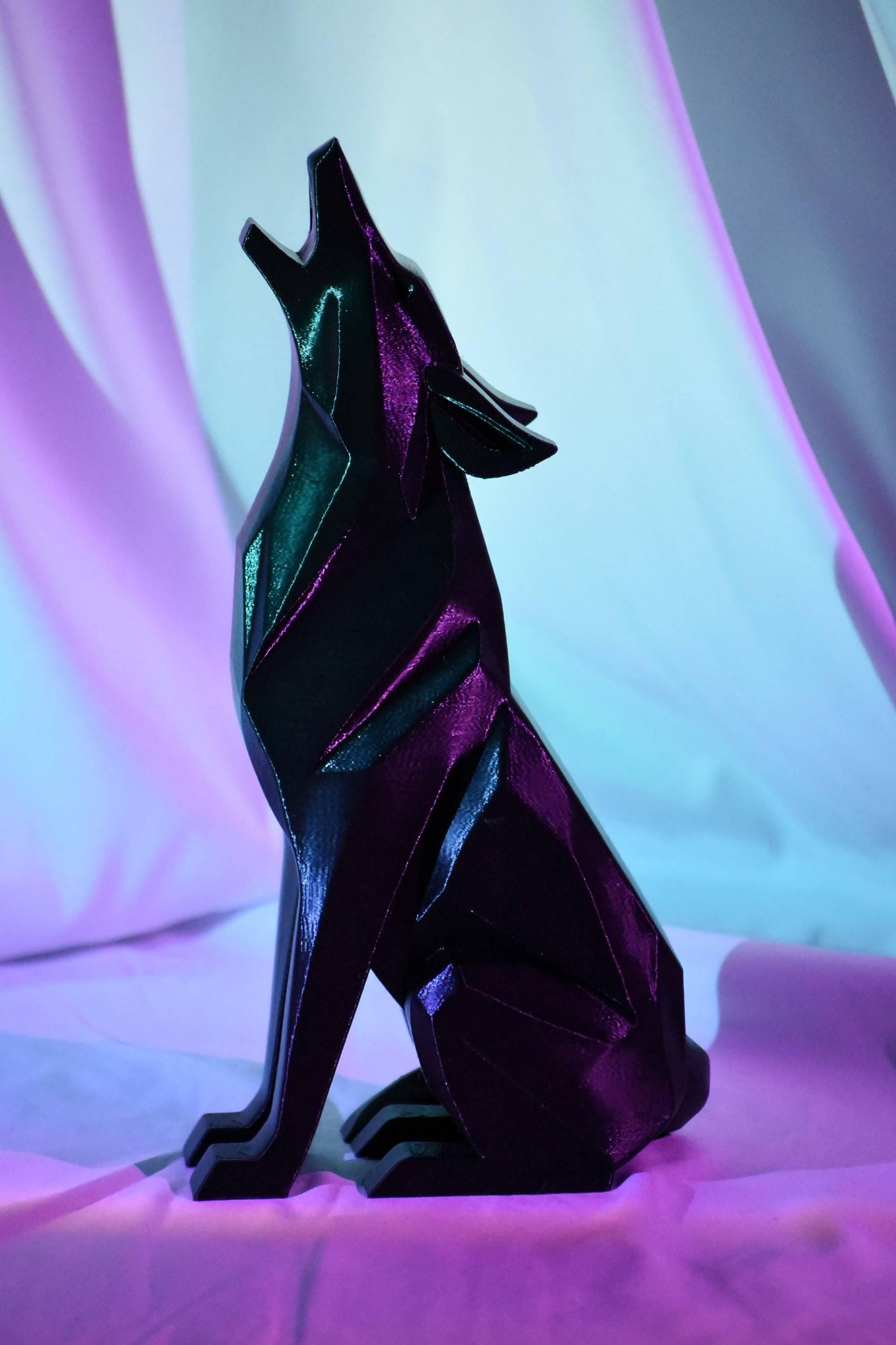 Wolves - The Mega Geometric Wolf Statues || 12" Tall Modern Geometric Minimalist Wolf Statue || Multiple Versions Available