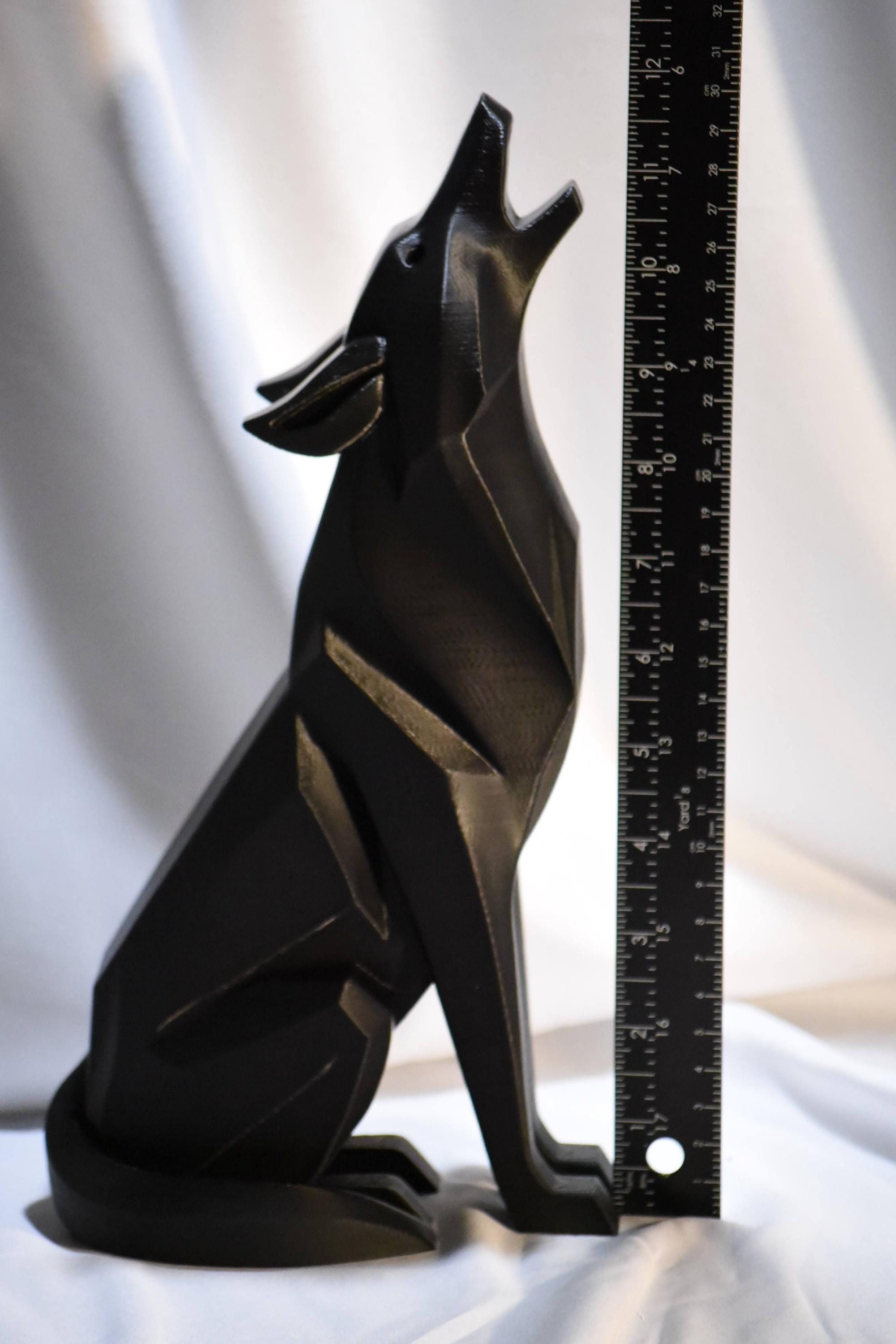 Wolves - The Mega Geometric Wolf Statues || 12" Tall Modern Geometric Minimalist Wolf Statue || Multiple Versions Available