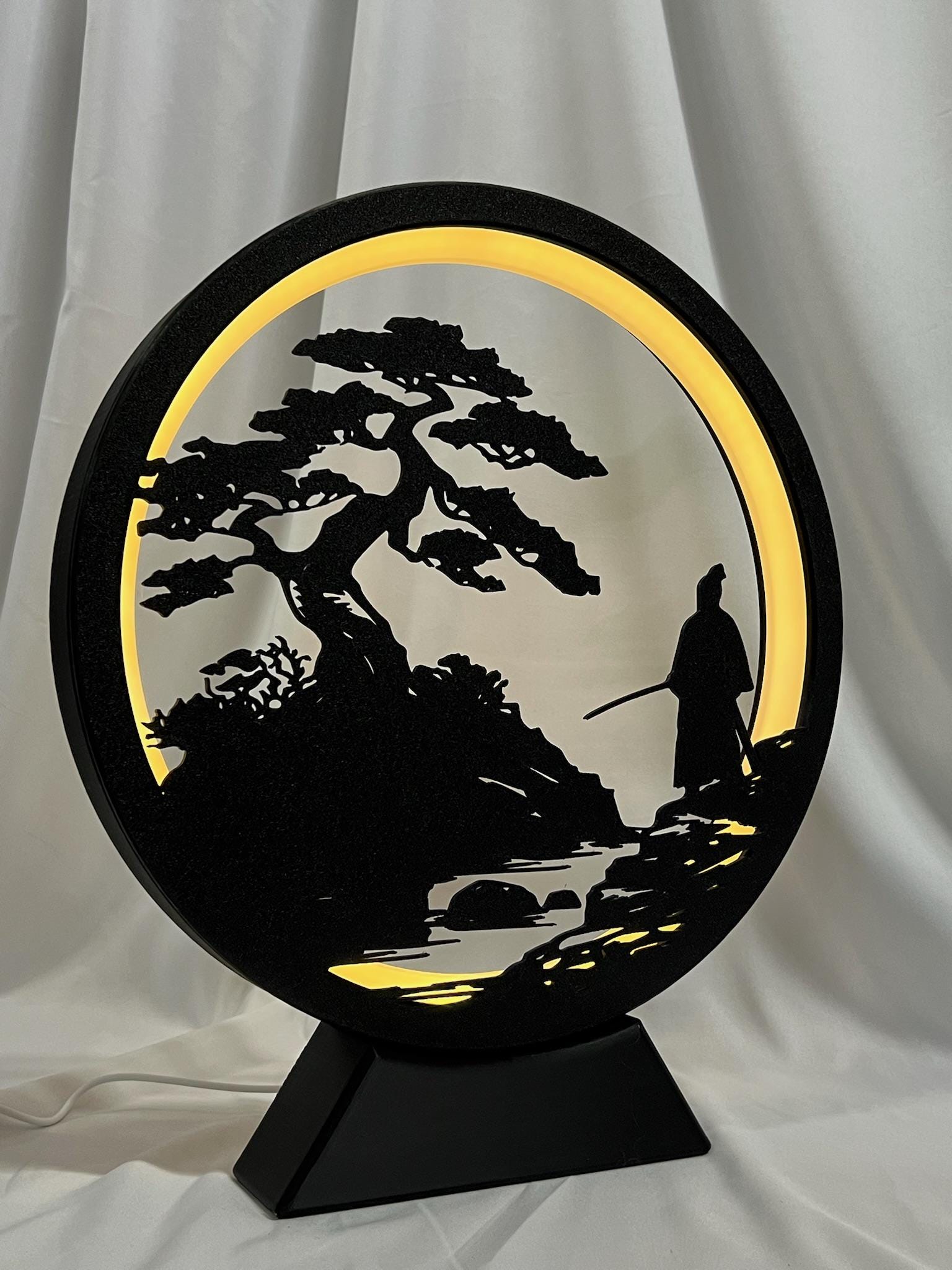 Serene Samurai Zen Garden Ring Lamp - Dimmable 5V USB Light