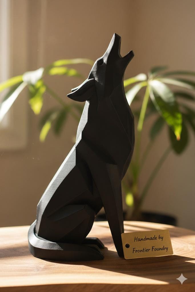 Wolves - The Mega Geometric Wolf Statues || 12" Tall Modern Geometric Minimalist Wolf Statue || Multiple Versions Available