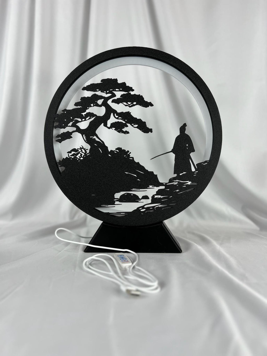 Serene Samurai Zen Garden Ring Lamp - Dimmable 5V USB Light
