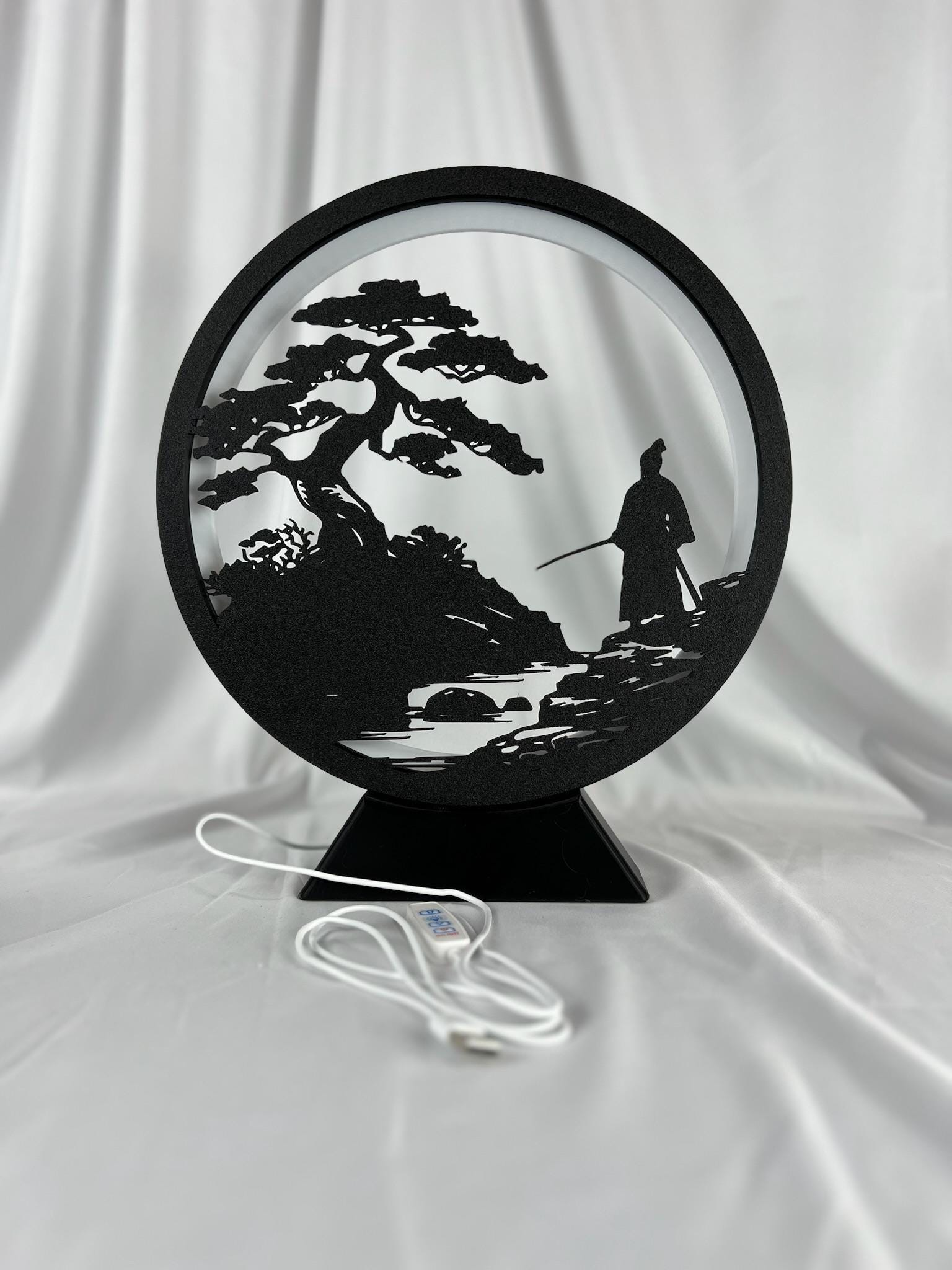 Serene Samurai Zen Garden Ring Lamp - Dimmable 5V USB Light