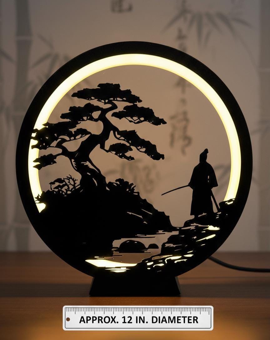 Serene Samurai Zen Garden Ring Lamp - Dimmable 5V USB Light