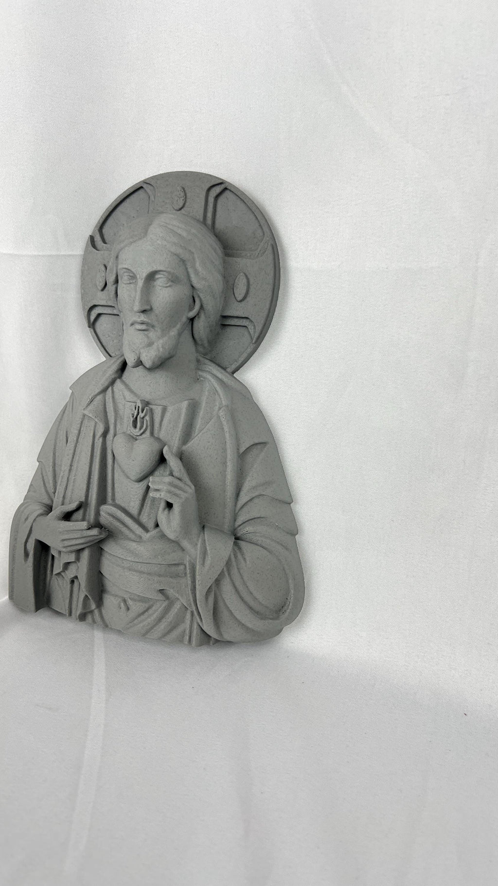 Jesus Sacred Heart Icon Inspired 3D printed Relief Wall Decor