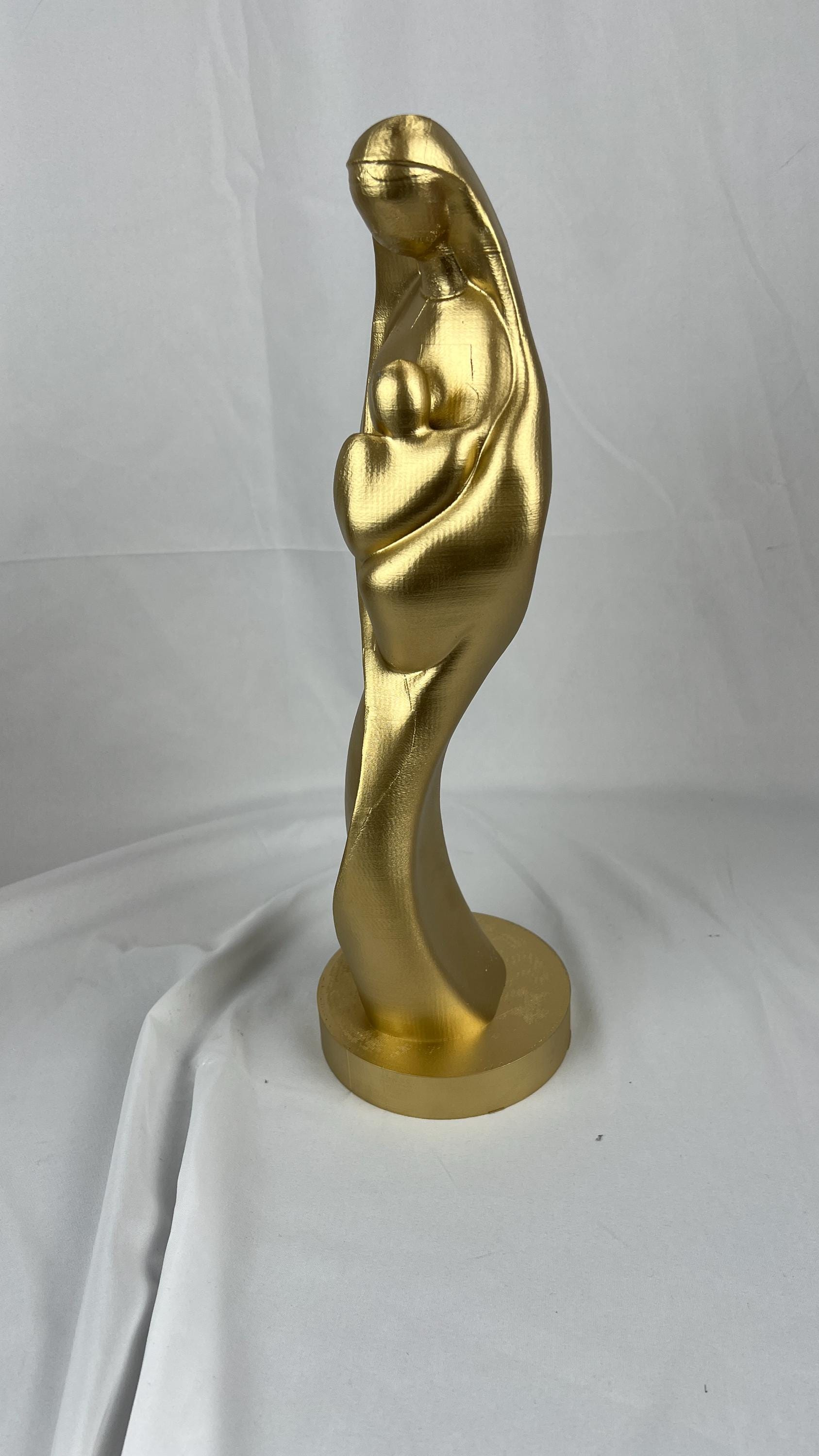 3D Printed Mary and Child Statue: Modern Religious Decor (15 inch Tall)