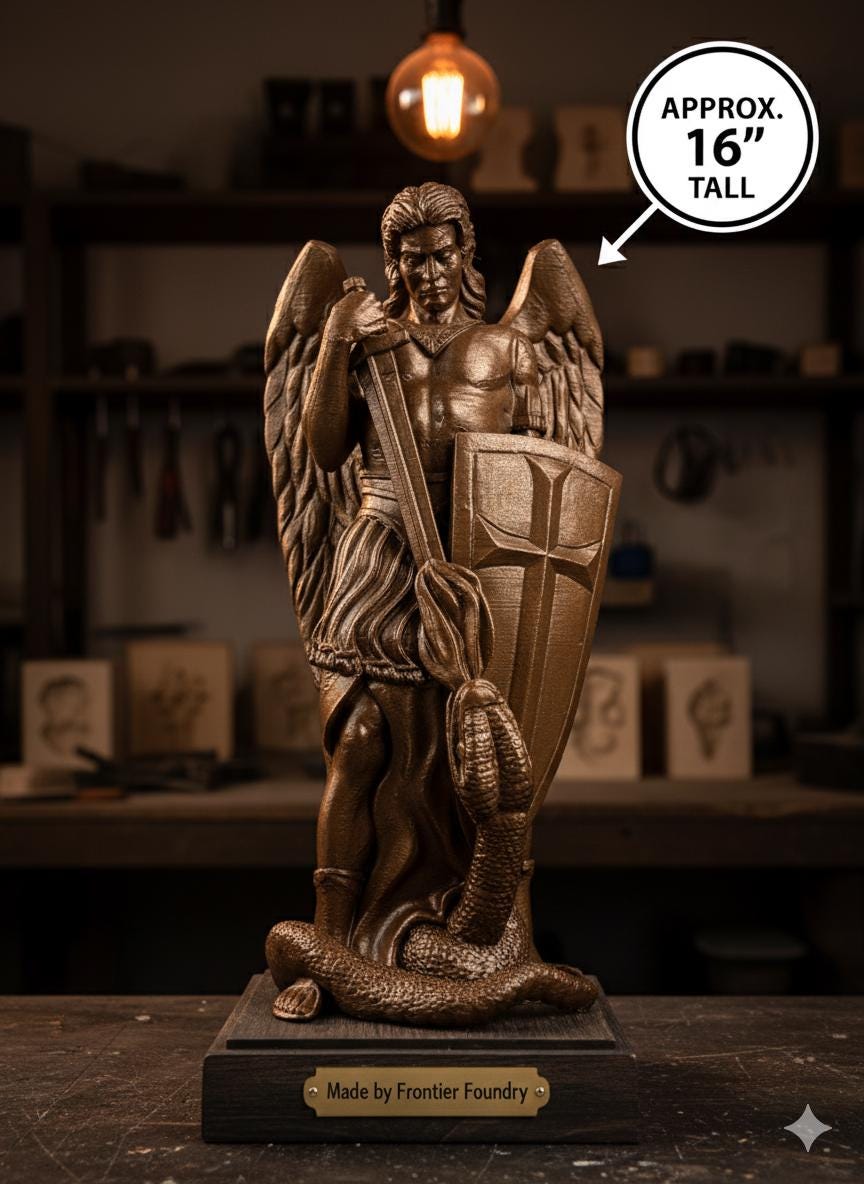Large St. Michael Archangel Statue: 16" PETG, UV Resistant