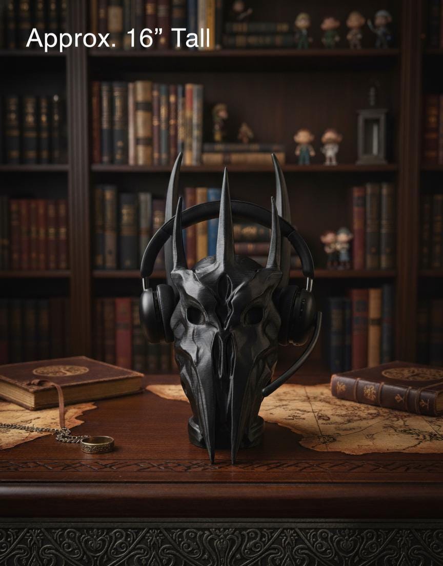 Sauron Headphone Stand: Lord of the Rings Desk Decor (16 Inches Tall)