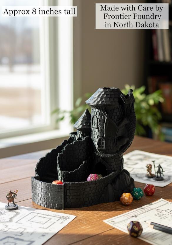The Dragon's Keep | 3D Printed Dice Tower for DnD | Gift for Dungeon Master