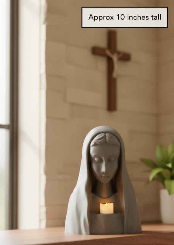 Virgin Mary Praying Statue Rosary Holder  for Prayer Corner or Interior Decor