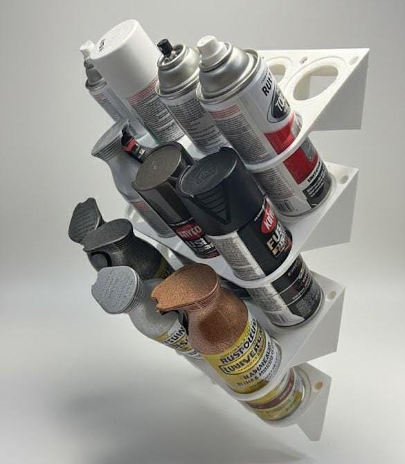 Spray Paint Can Organizer and Storage Solution - 4 Can Per Rack, Unlimited Options!