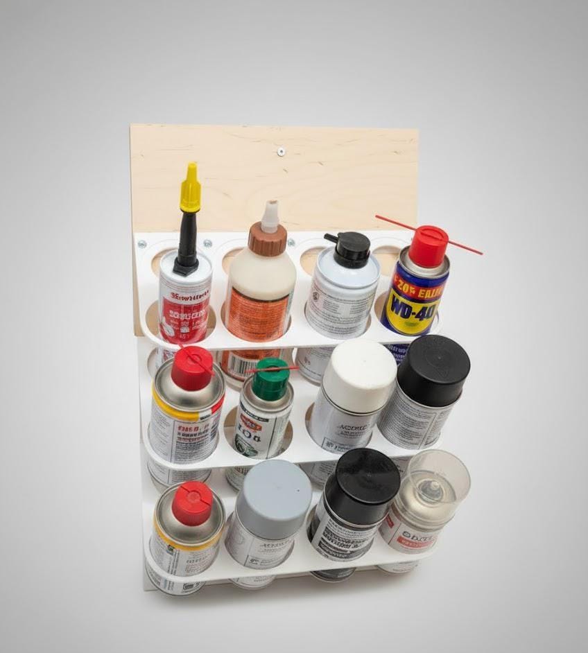 Spray Paint Can Organizer and Storage Solution - 4 Can Per Rack, Unlimited Options!