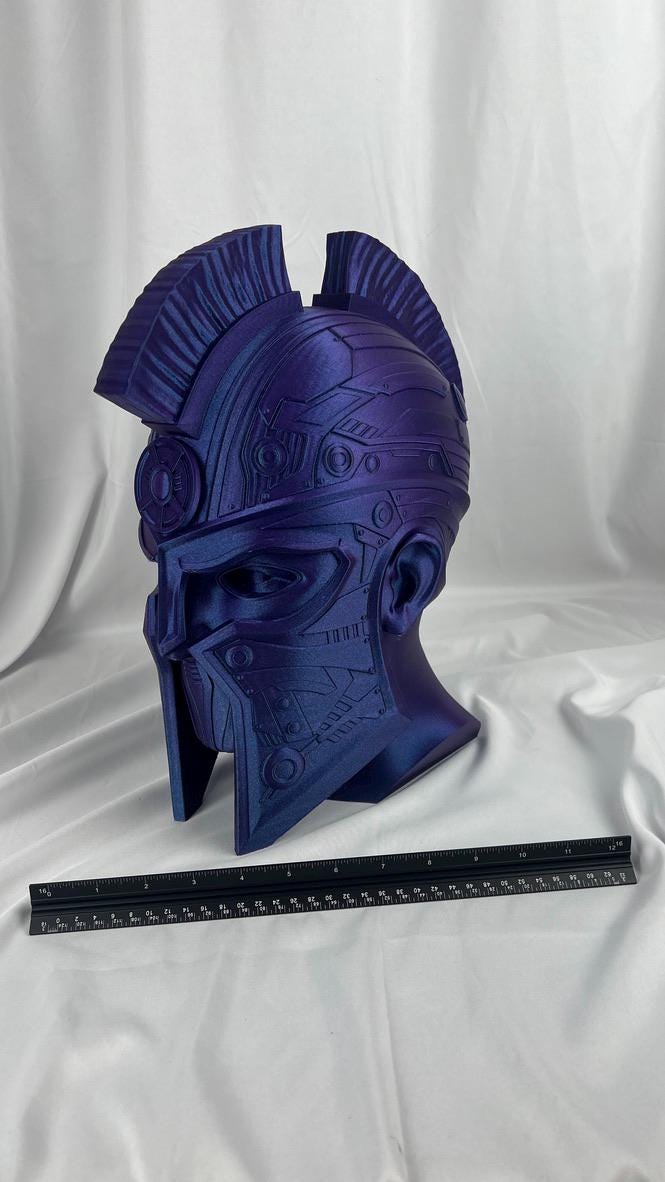 Cyberspartan Headphone Stand: 14" 3D Printed Gamer Headset Holder